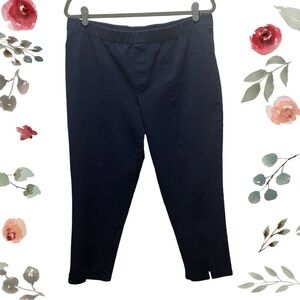 Isaac Mizrahi live ankle pants navy blue size 16p pull on faux fly elas. Back